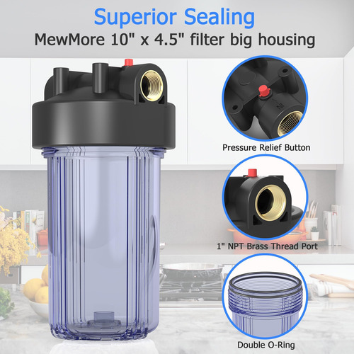 Mewmore Wht10 10x4.5 Alciba De Filtros De Agua De La Casa En