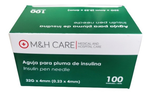 Aguja Para Plumas De Insulina M&h Care 100 Unds 32g X 4mm