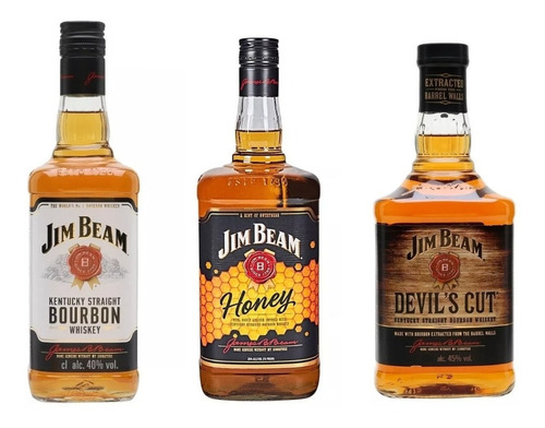 Combo Colección Jim Beam (white, Honey, Devil's Cut)