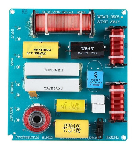 3 Vías 300w Parlante Crossover Filtro Divisor De Frecuencia 