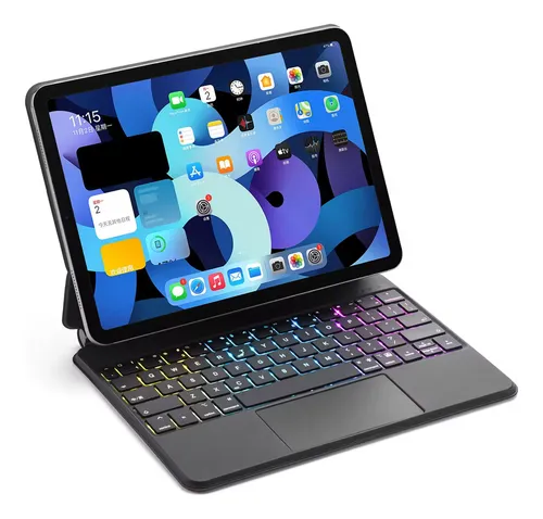 comprar Teclado Para iPad Pro 11 Pulgadas Smart Magic Keyboard Apple Marca Carrello - Inalámbrico Retroiluminado Touchpad Funda Protectora Batería Recargable Conexión Bluetooth Elegante Portátil - Color Negro