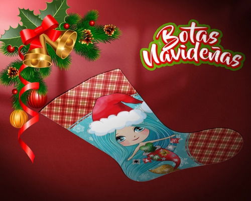 Diseños Para Estampar Sublimar Botas Navideñas M200