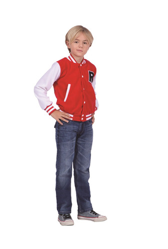 Disfraz Para Niño Chaqueta Letterman Roja Talla S (4-6)