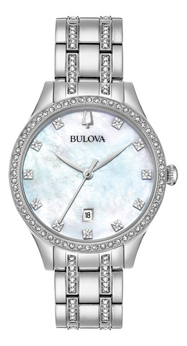 Reloj Clásico Para Mujer Acero Inoxidable Blanco Y Nácar