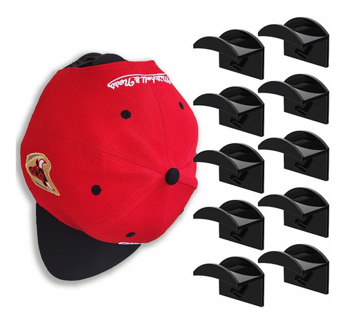 10 Gancho Organizador De Gorras Para Pared Percheros Porta