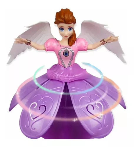 Boneca Frozen musical bailarina com luz anda e canta let it go