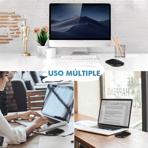 Imagen 7 de 7 de Ratón Inalámbrico Silencioso Usb Recargable Bluetooth Mouse