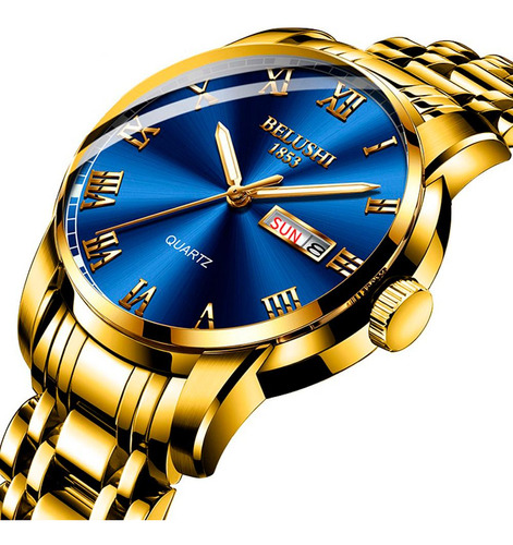 Relógio Azul Masculino Estiloso De Pulso