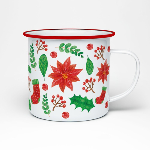Imagen 3 de 10 de 8 Tazas Peltre Regalo Navidad - Diseños Navideños