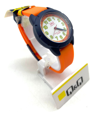 Reloj Q&q De Niña Niño Modelo R97005 Naranja Y Azul. 