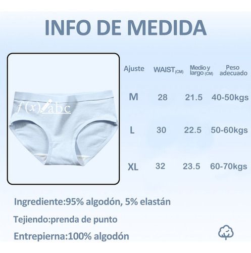 6 Packs Calzoncillos De Algodón De Talla Grande Para Mujer