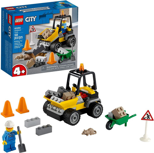 Lego City Roadwork Truck 60284 Kit De Construcción De Juguet