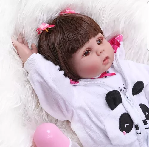 Bebê Reborn Boneca Realista Corpo Inteiro Em Silicone Pode dar