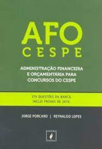 Administração Financeira e Orçamentária Para Concursos d, de Jorge Porcaro. Editora JUSPODIVM, capa mole em português
