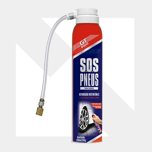 Sos Pneus Gt2000 Para Carros Spray Reparo Pneu Selante Veda