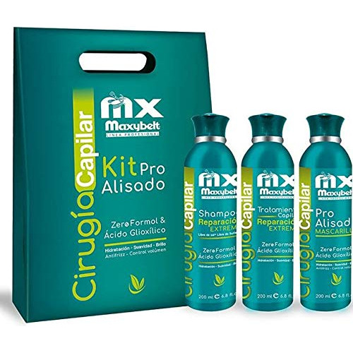 Maxybelt Cirugia Capilar Kit Pro Alisado Cero Formol, Acido