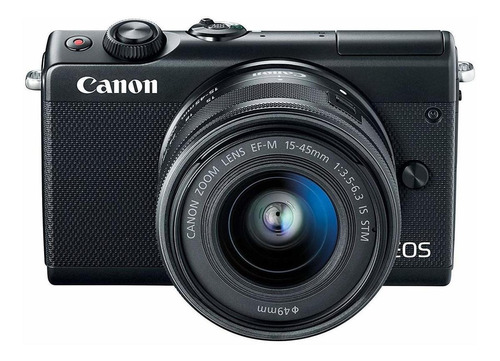  Canon EOS Kit M100 + lente 15-45mm IS STM mirrorless cor  preto