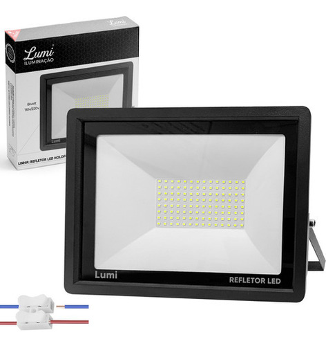 Refletor Super Led 300w Holofote Bivolt Ip67 Cor Da Luz Branco Frio Rfe:6617 Flex Lumi