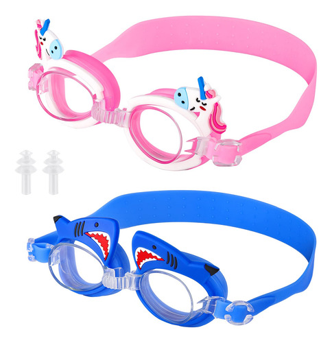2 Par Gafa Natacion Para Niño S Antiniebla Anti Uv Tapon 3 9