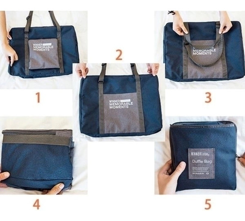 Bolso Grande Plegable Viaje Reforzado Jsbags Martinez Azul Marino