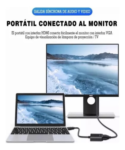Cable Adaptador Convertidor Hdmi A Vga + Regalo Cable 3.5mm