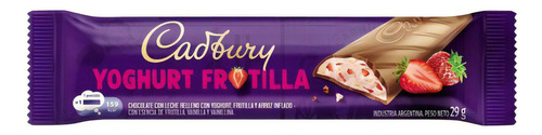 Tabletas Chocolate Cadbury Yogur Frutilla 29 Gramos