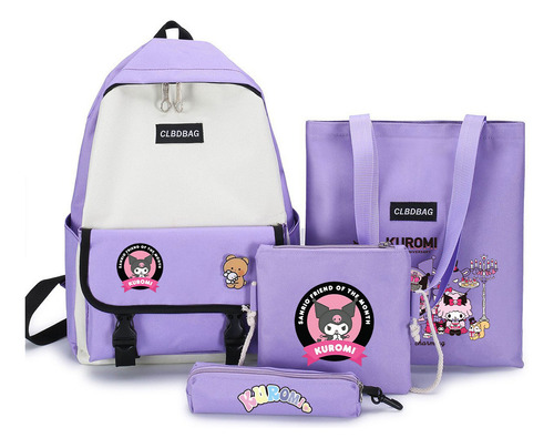 Conjunto De Cuatro Mochilas Kuromi, Bolsa De Almuerzo, Estuc