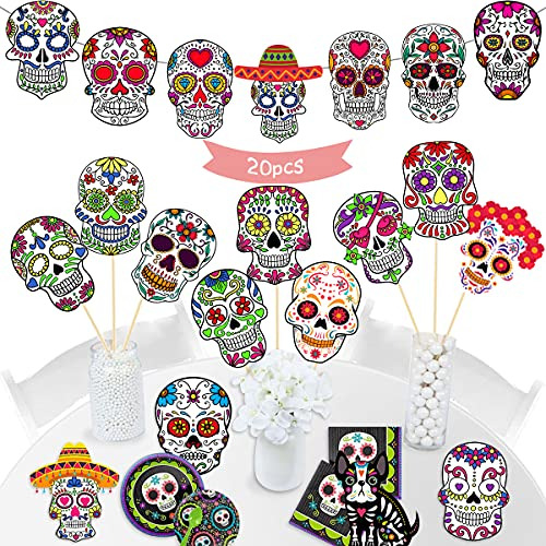 Funmemoir Día De Los Recortes Muertos, 20pcs N28qs