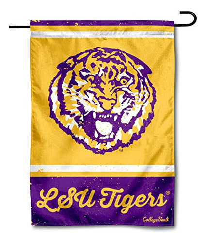 Bandera De Jardín Vintage Retro De Louisiana State Lsu...