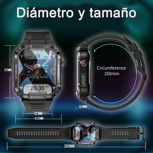 Para Smartwatch, Reloj Inteligente Deportivo Militar Tácti