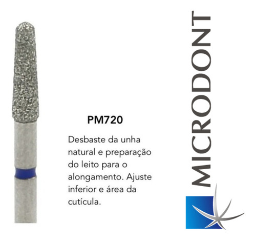 Microdont Broca Diamantada Pm 720 Cutilagem Cuticula Nail