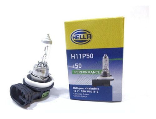 Foco Hella Halogeno H11 50% Mas Luz Pza Hella