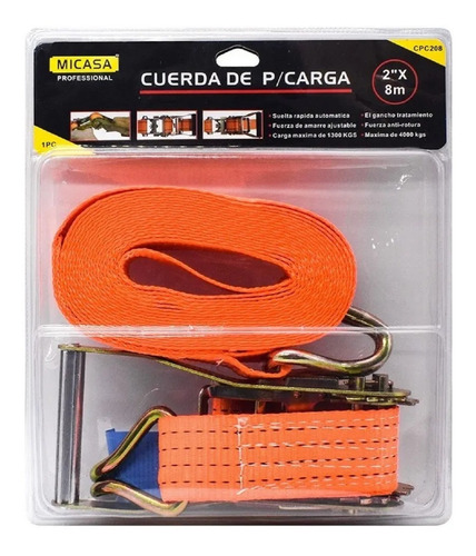 Cuerda Porta Equipaje Criket 8 Metros 50mm Lh-2156 - Tyt