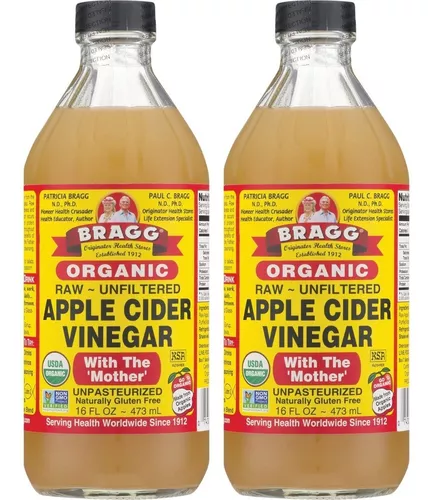 Bragg Vinagre de sidra de manzana crudo orgánico, 32 onzas, paquete de 12