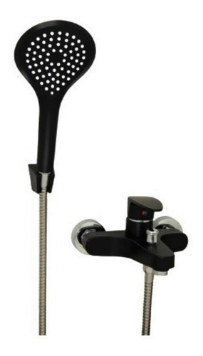 Imagen 3 de 7 de Griferia Ducha Ext Monocomando Con Transferencia Negra Abs
