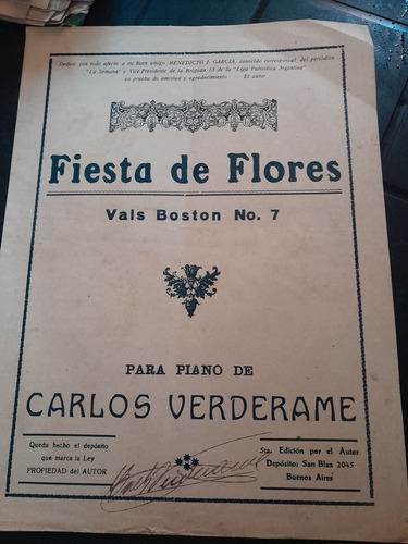 Partitura Fiesta De Flores Vals Verderame