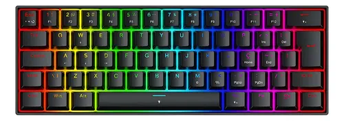 Teclado Magnético Gamer Redragon Fizz Rgb Compacto 60% Abnt2 - Pr...