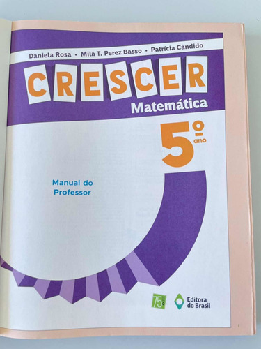 Livro Crescer Matemática 5o Ano Manual Do Professor