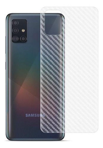 Película Traseira Adesivo Skin Fibra Carbono Samsung A71
