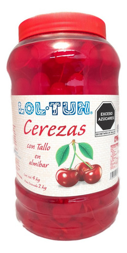 Cerezas En Almíbar Con Tallo Lol Tun De 4kg