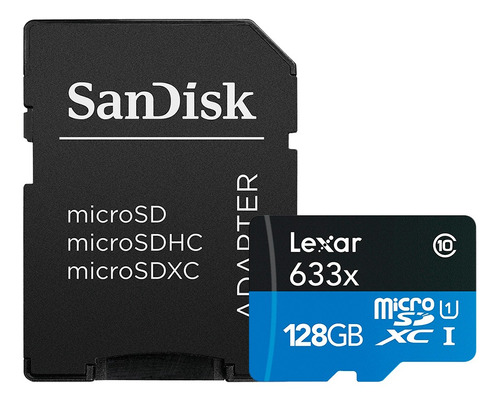 Cartão De Memória Lexar 633x Blue Series 128gb 4k Classe 10