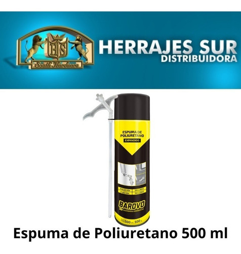 Imagen 2 de 7 de Espuma Poliuretano Expandido Aerosol 500ml Barovo Sellador