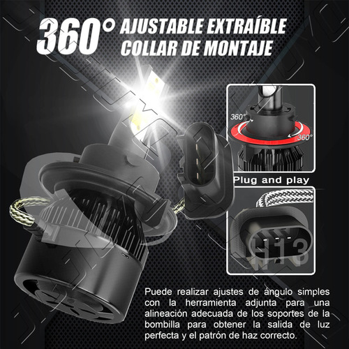 Kit Faros Luz Led H8 H13 14000lm Para Ford Haz Alta/baja
