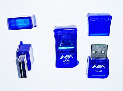 Lector Micro Sd Adaptador Usb Portátil Mini Con Tapa Azul