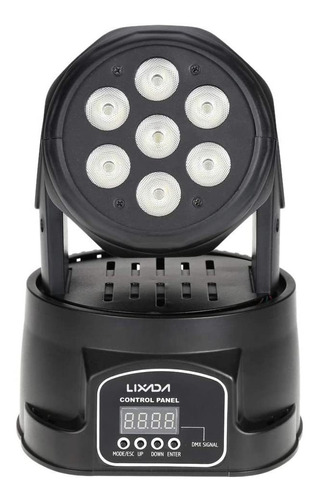 Lámpara Frontal Móvil Lixad-a, 7 X 10 W, Cabezal Móvil 4 En
