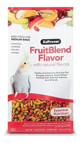 Alimento Zupreem Fruitblend  Para Ninfas Y Agapornis 397 G.