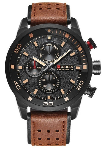 Reloj Doble Malla Cuero Hombre Curren Oferta 30%off