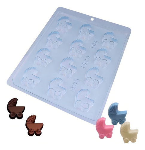 Kit 2 Formas Chocolate Simples Bwb Carrinho Bebê Revelação