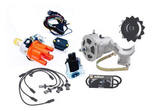 Kit Alternador 55ah+ignição Eletr+cabo Vela Fusca Bras Kombi