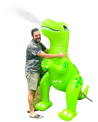 Imagen 1 de 10 de Dinosaurio Inflable Duchador Juguete Juego Agua Verano